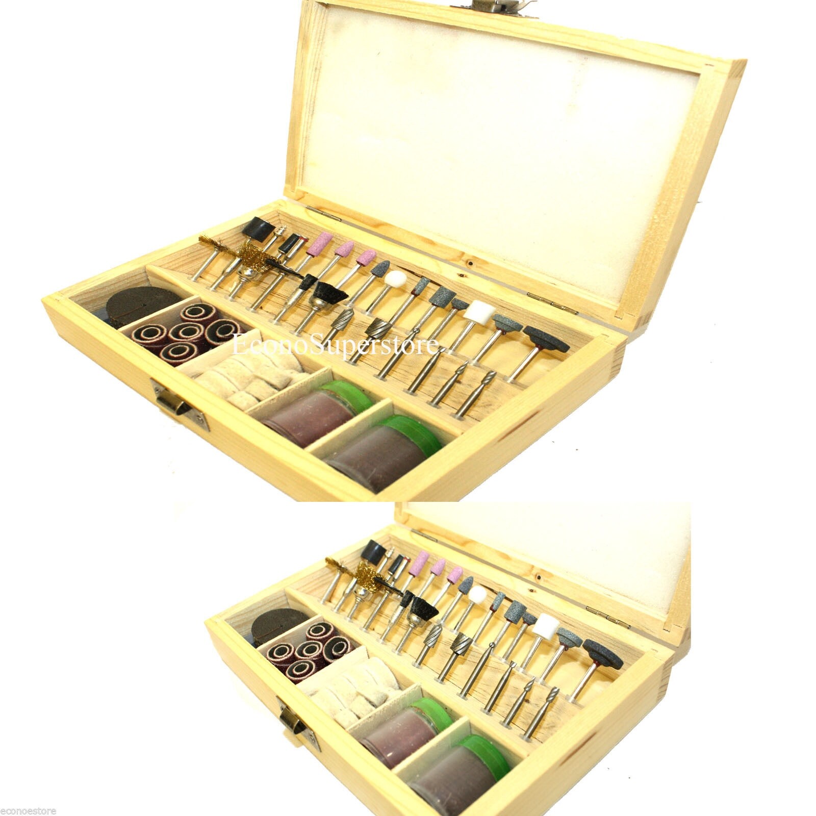 100Pc Rotary Tool Accessory Bits Set 1/8&Prime; For Trumel Bit Jeweler Polisher W/Case
