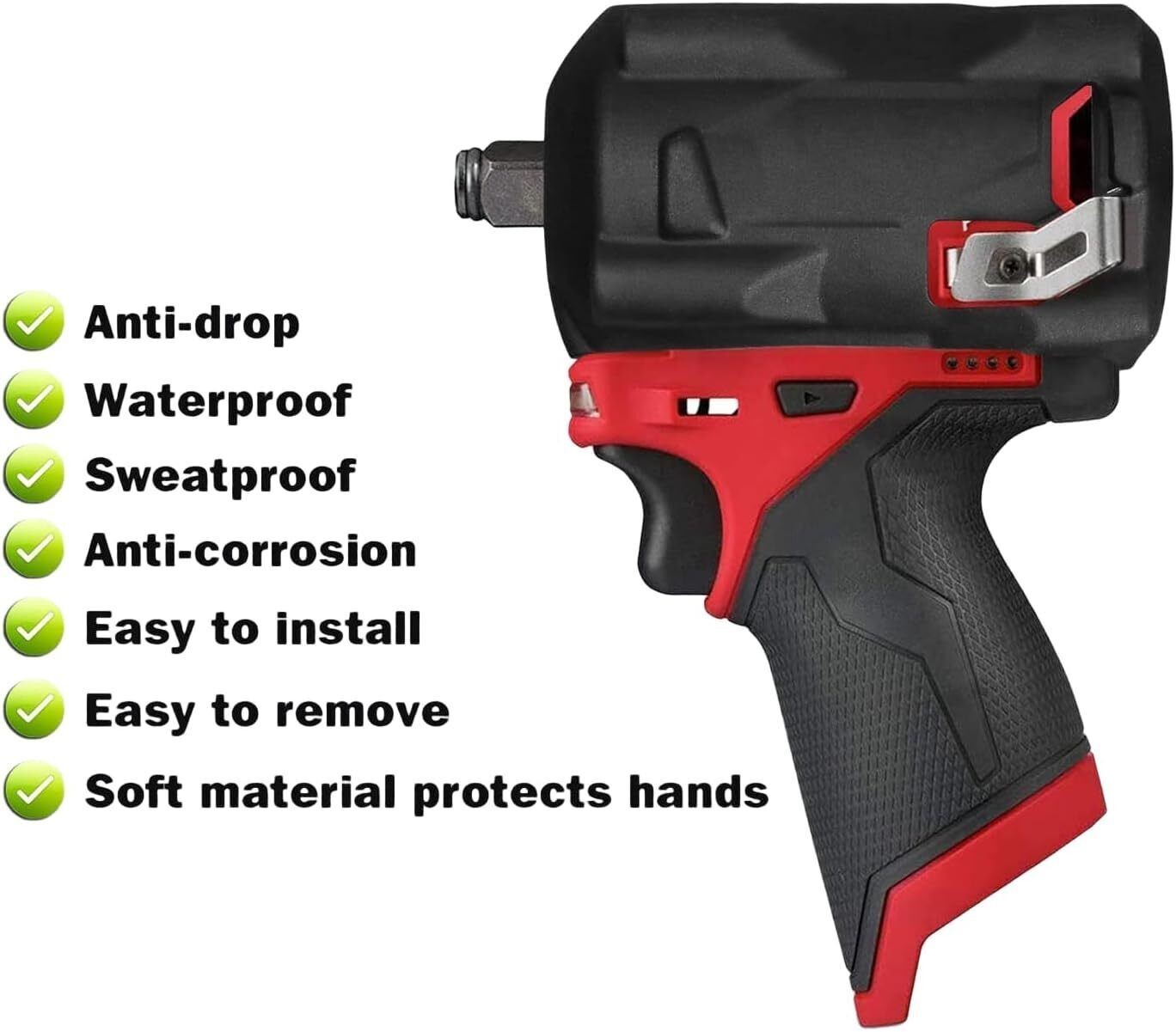 For Milwaukee M12 Protective Tool Boot FUEL Stubby Impact Wrenches 49-16-2554