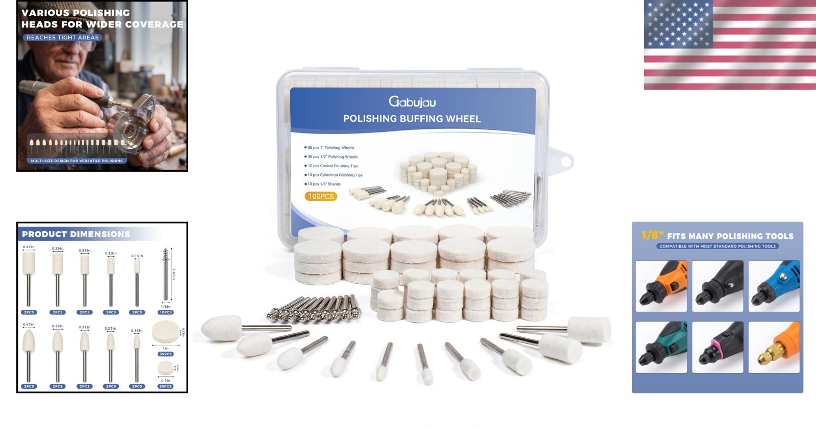 100PCS Polishing Buffing Wheel for Dremel Polishing Kit, Polishing Wheel for Dre