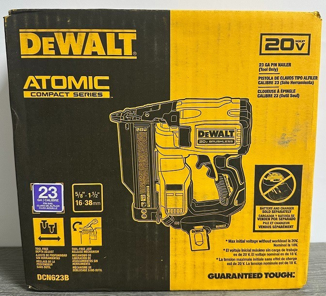 DEWALT Atomic Compact 20V MAX Brushless Cordless 23 Gauge Pin Nailer (Bare Tool)