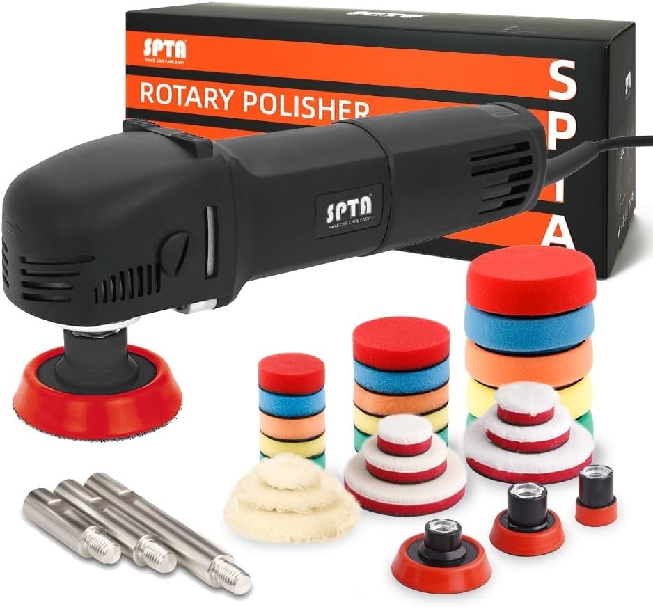 Professional Detailing Mini Rotary Polisher with 27 Accessories & 3 Shafts