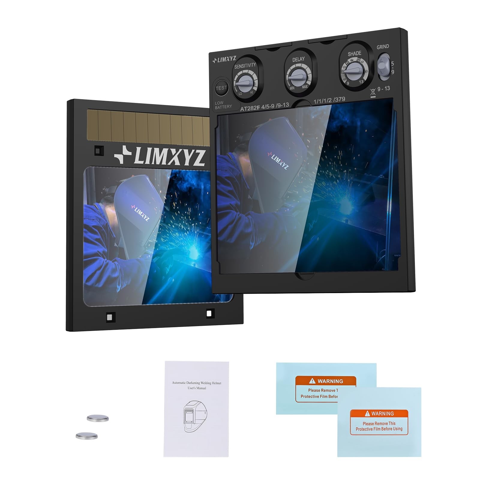 LIMXYZ Auto Darkening Welding Lens True Color 4.33 * 3.54 * 0.35 inch, Black