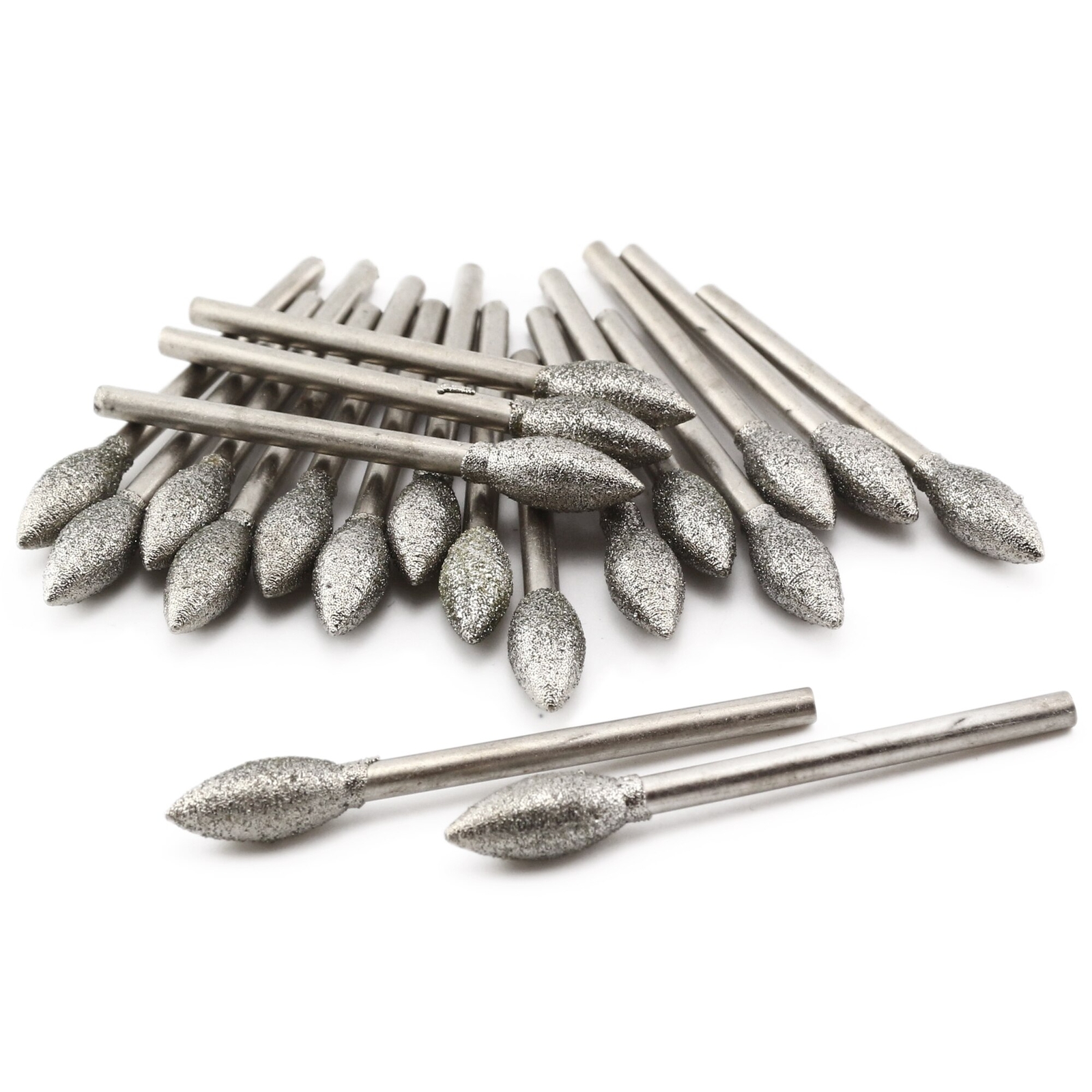 30Pcs 1-6mm Torch Cylinder Diamond Grinding Head Burrs Lapidary Tools for Stone