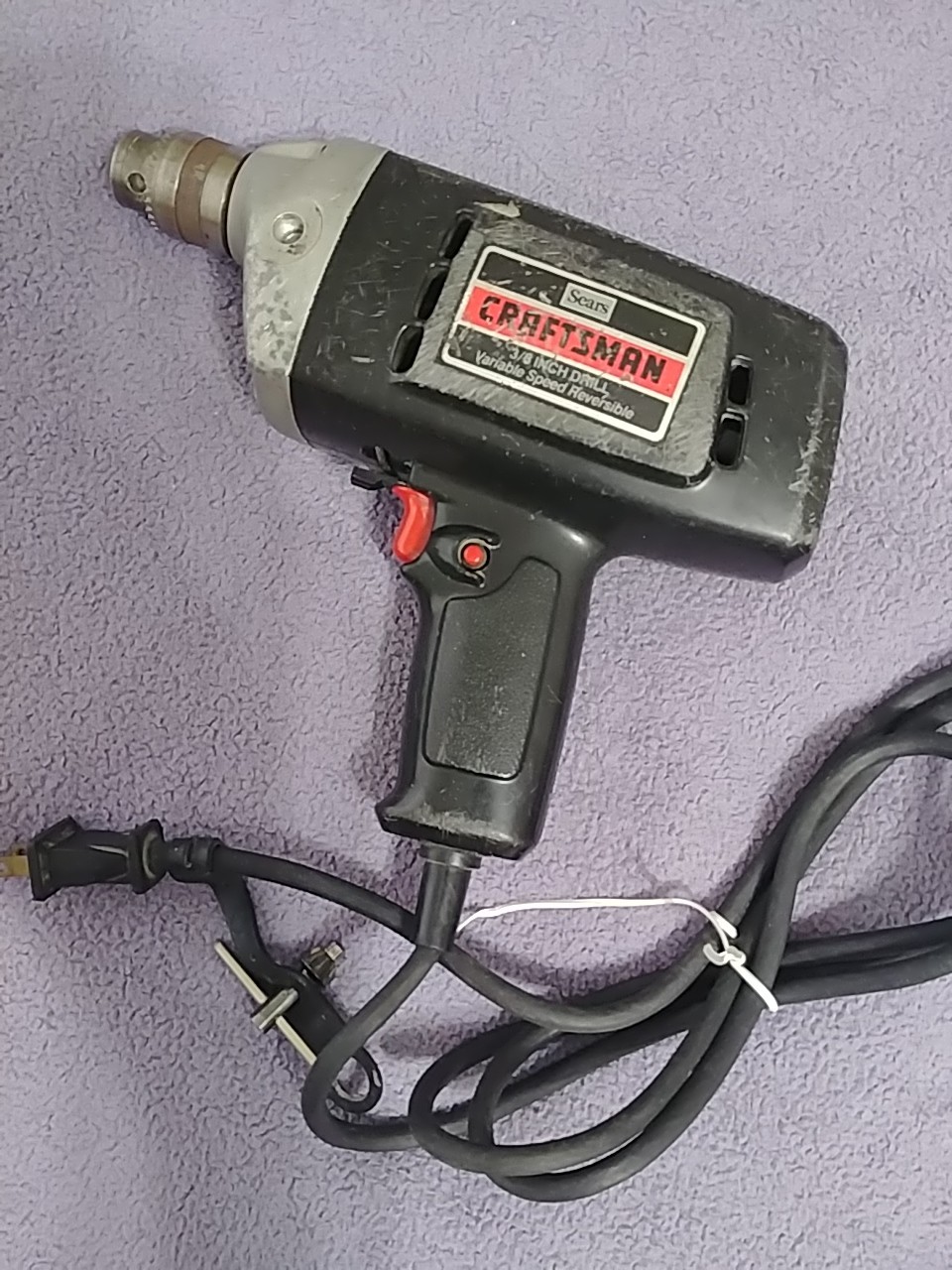 Vtg Sears Craftsman 315.10410 Variable Speed Reversible 3/8&Prime; Drill Corded, Good