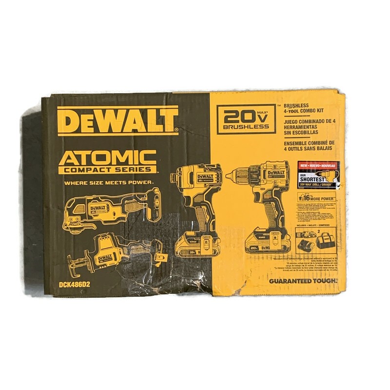 DEWALT DCK486D2 20V MAX Lithium-Ion Atomic Cordless Brushless 4-Tool Combo Kit