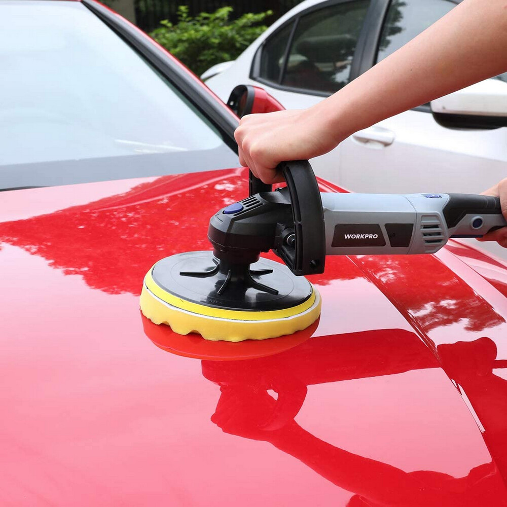 WORKPRO Electric 6 Variable Speed Car Polisher Buffer Waxer Sander Kit w/Pad NEW