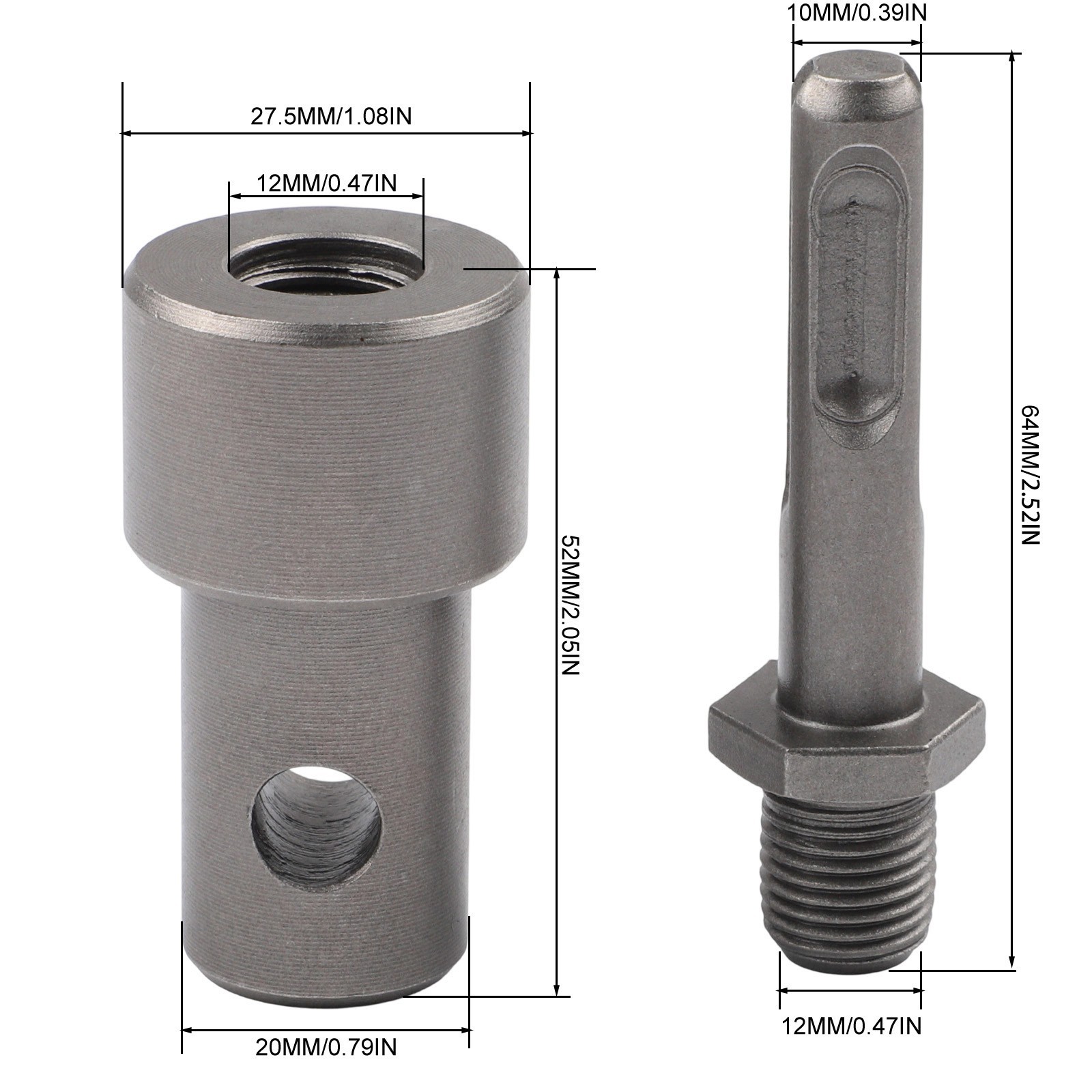 1pc Earth Auger Adapter Tool with 4 Interface Types for Impact Wrench and Drill