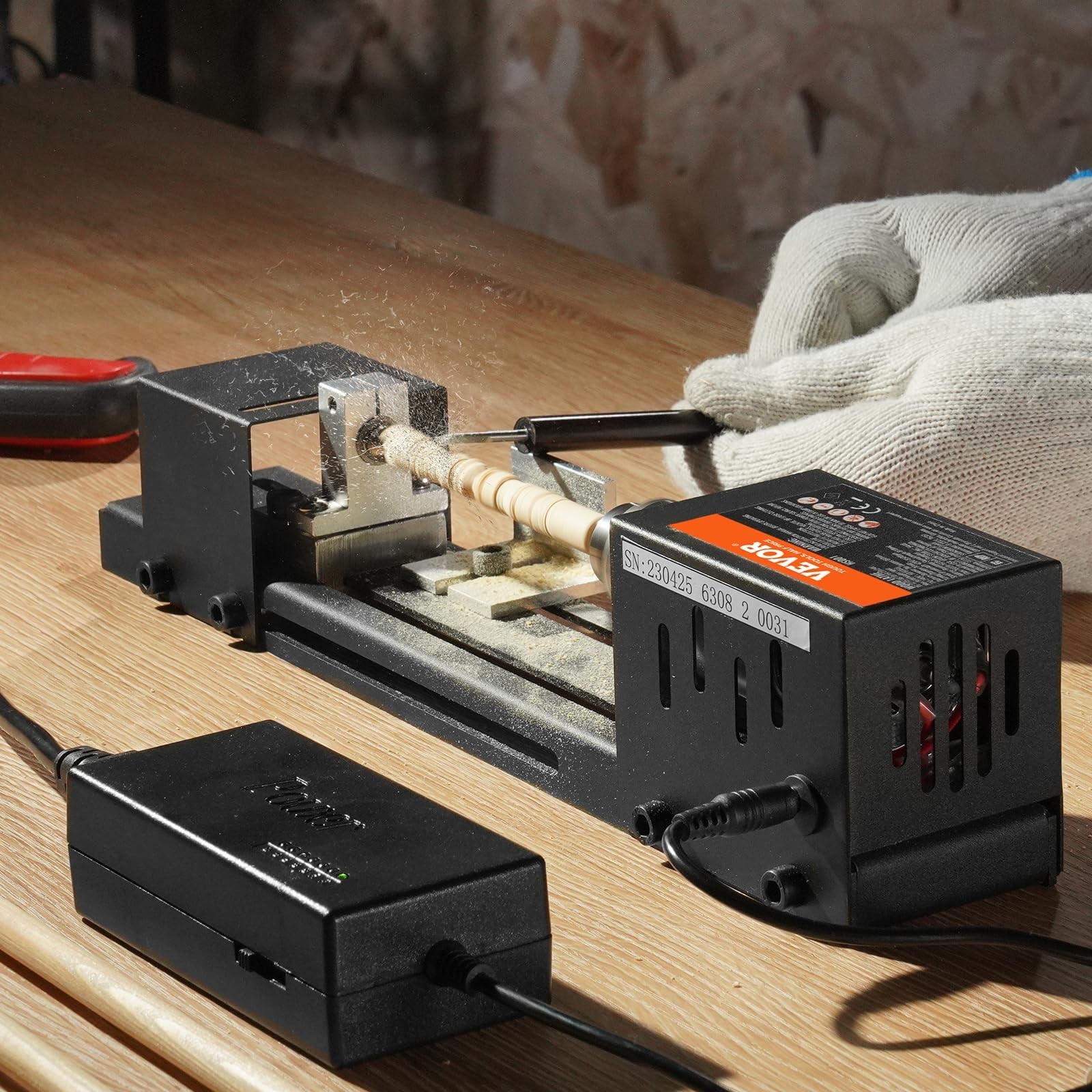 Mini Lathe Machine 2.76&Prime;x6.3&Prime; – 24V 96W Woodworking Tool, 7 Speed RPM for DIY Pr