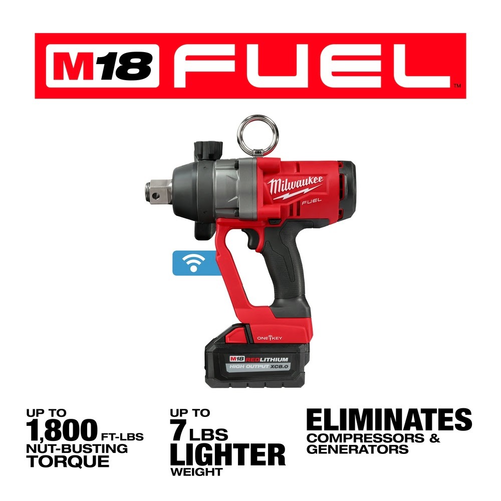 Milwaukee 2867-22 M18 FUEL 1&Prime; HTIW w/ ONE-KEY Kit w/ (2) 8.0Ah Batteries