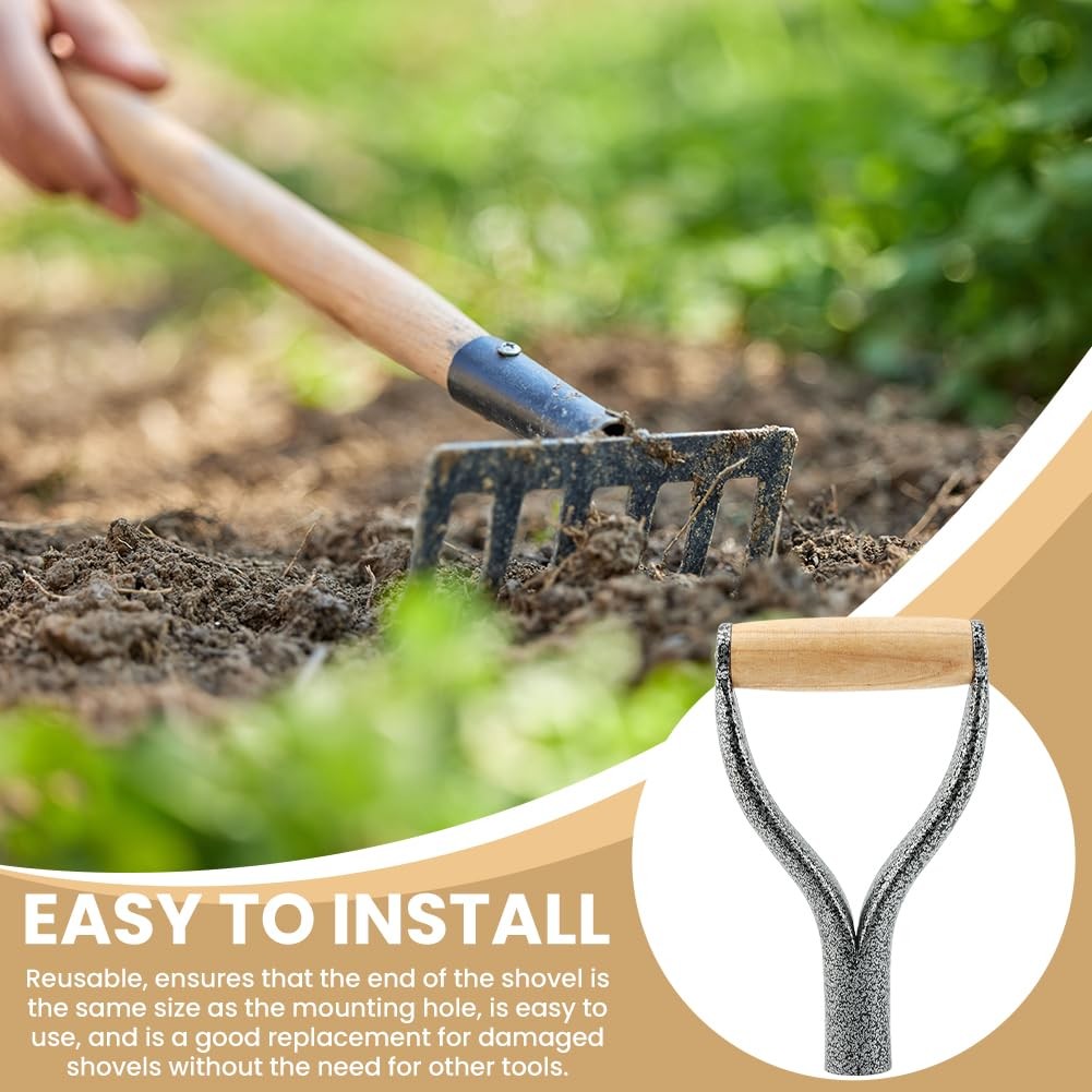 Shovel D Grip Handle, 32mm Inner Diameter Metal Replacement sliver