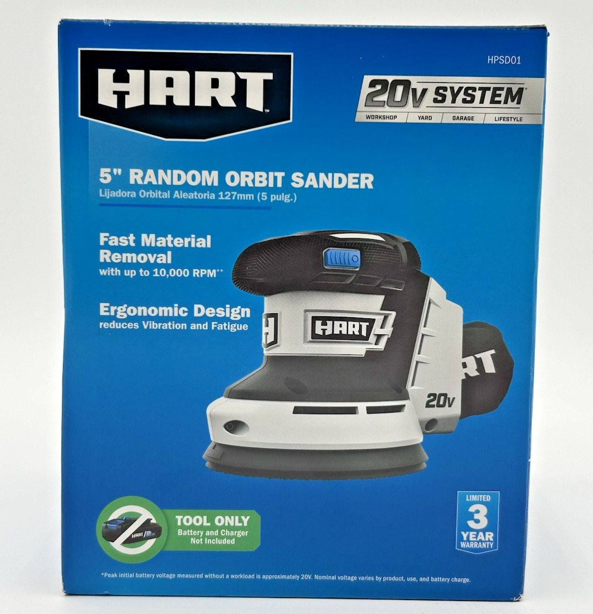 Hart HPSD01 20V 5&Prime; Random Orbit Sander Tool NIB Sealed