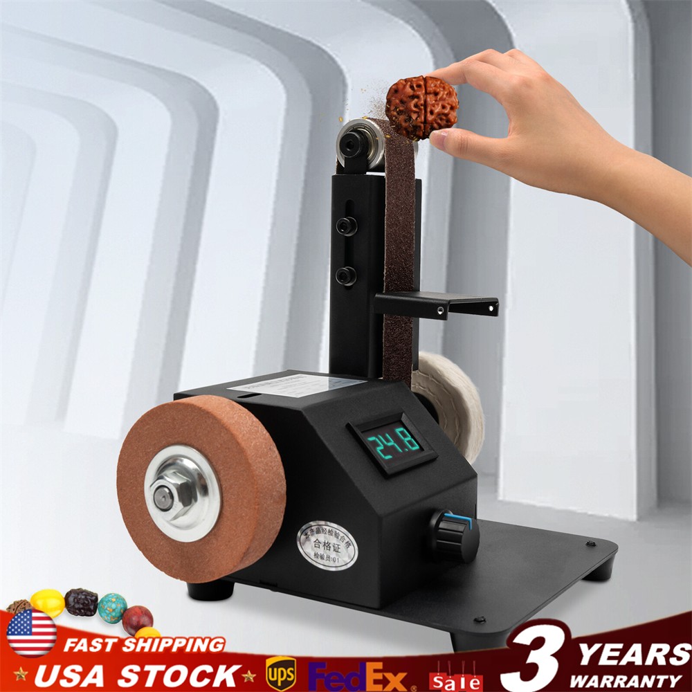 Belt Sander Bench Grinder Knife Sharpener Tool w/10 Belts Table Polishing Sander