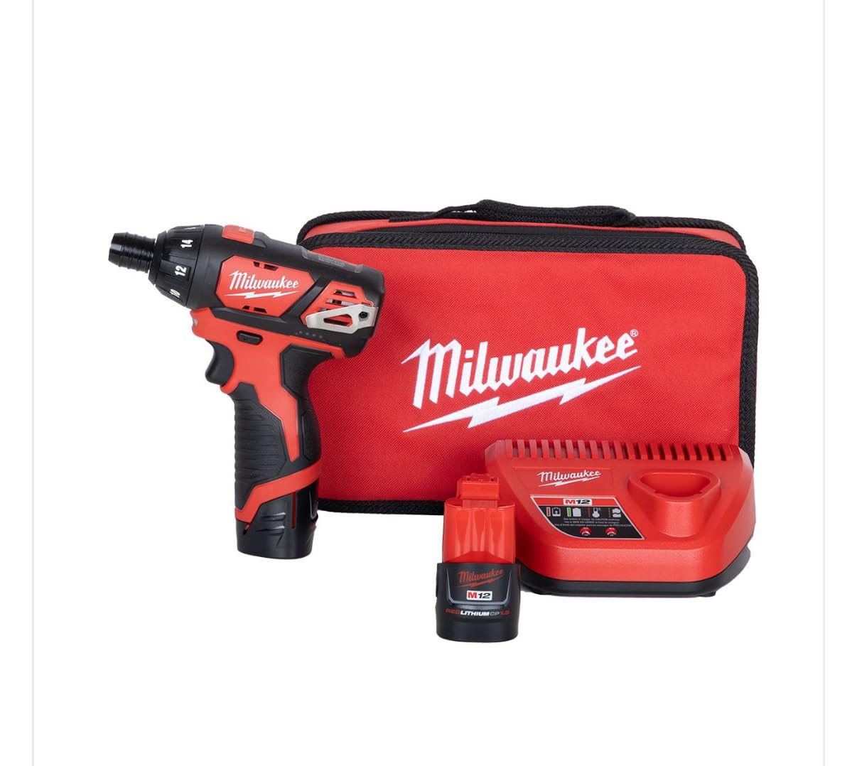 Milwaukee 2401-22 M12 1/4&Prime; Hex Cordless Screwdriver Kit 12V Lithium-Ion