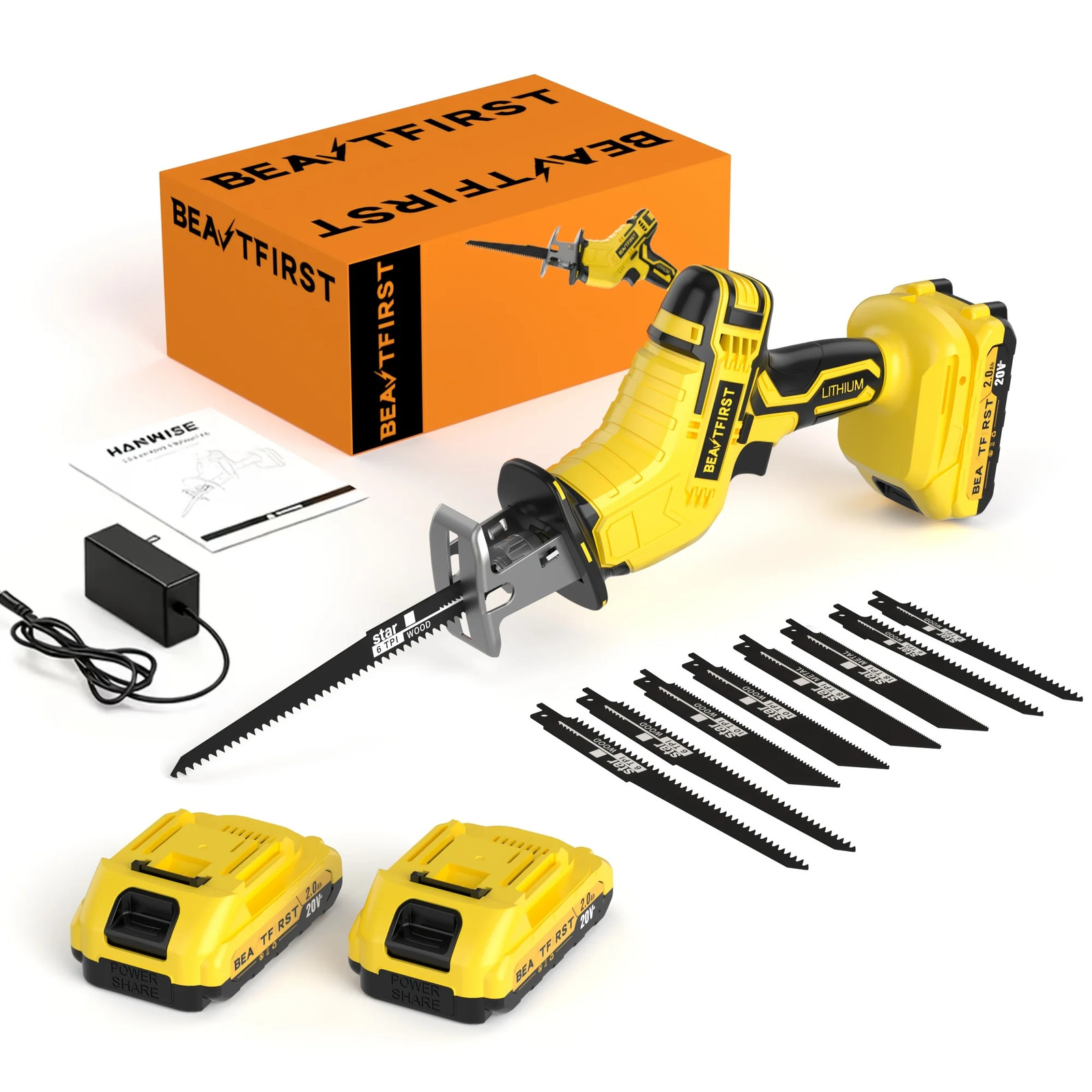 150W Upgraded Brushless Reciprocating Saw — 0-3500 RPM Variable Speed ​​Saw