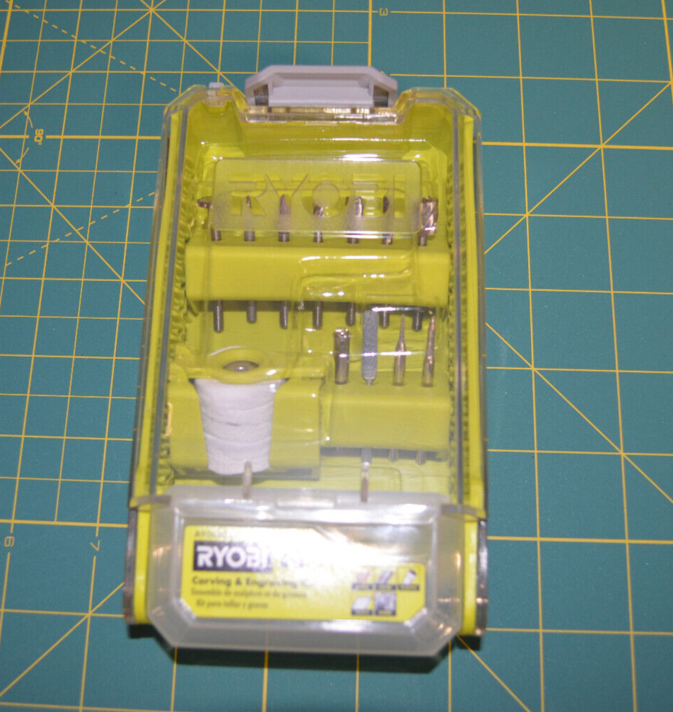 Ryobi 16 pc Rotary Tool Carving & Engraving Kit For Wood Metal Plastic Glass