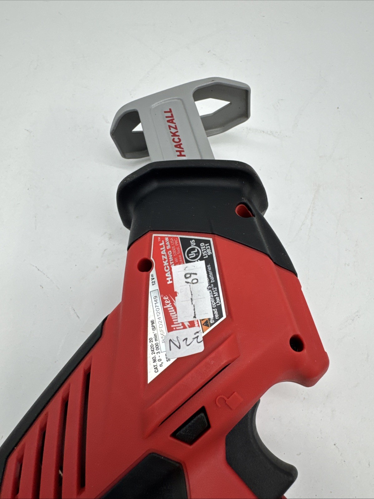 Milwaukee M12 Hackzall Reciprocating Saw (2420-20) N22•