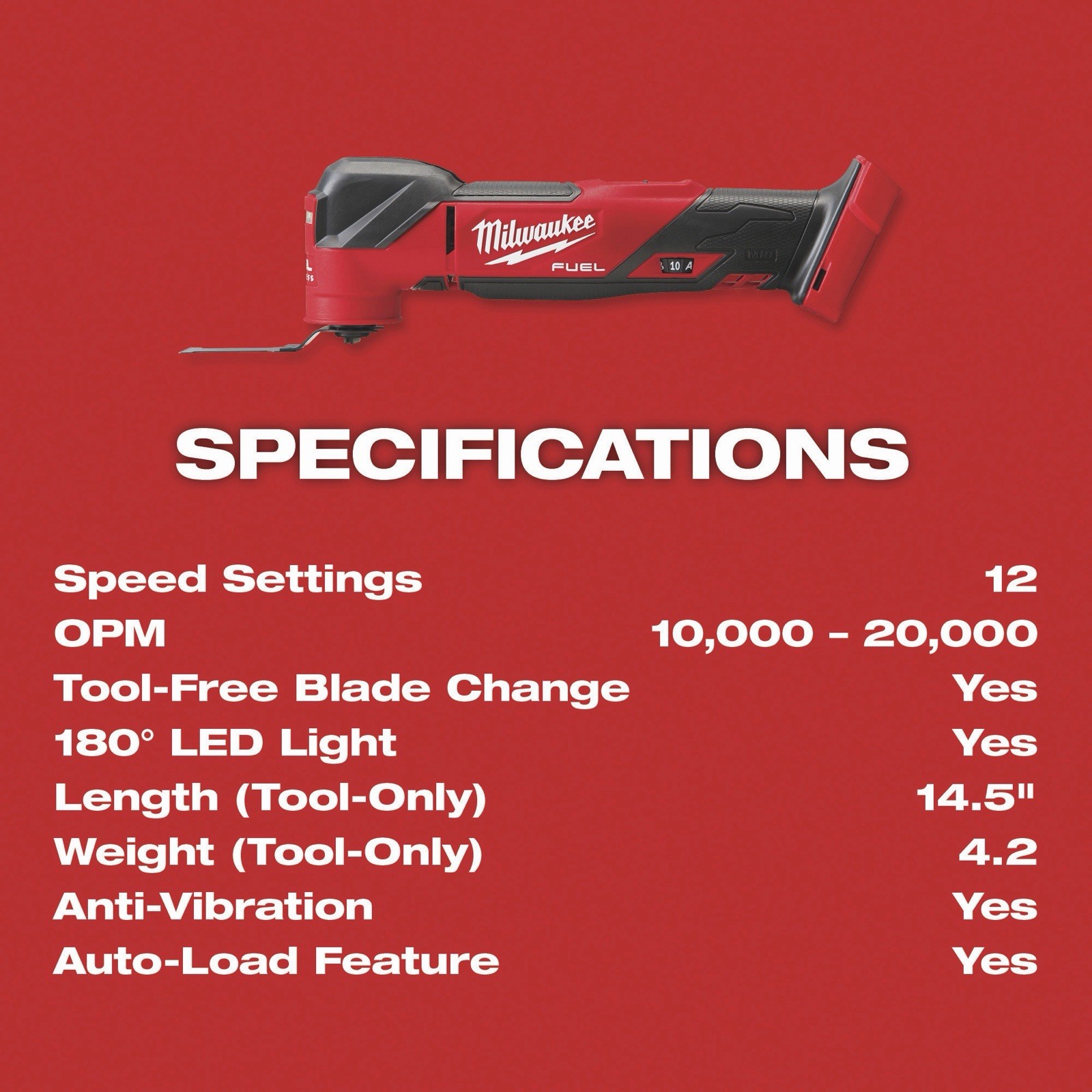 Milwaukee M18 FUEL 18V Cordless Brushless Oscillating Multi-Tool #2836-20 *NEW*