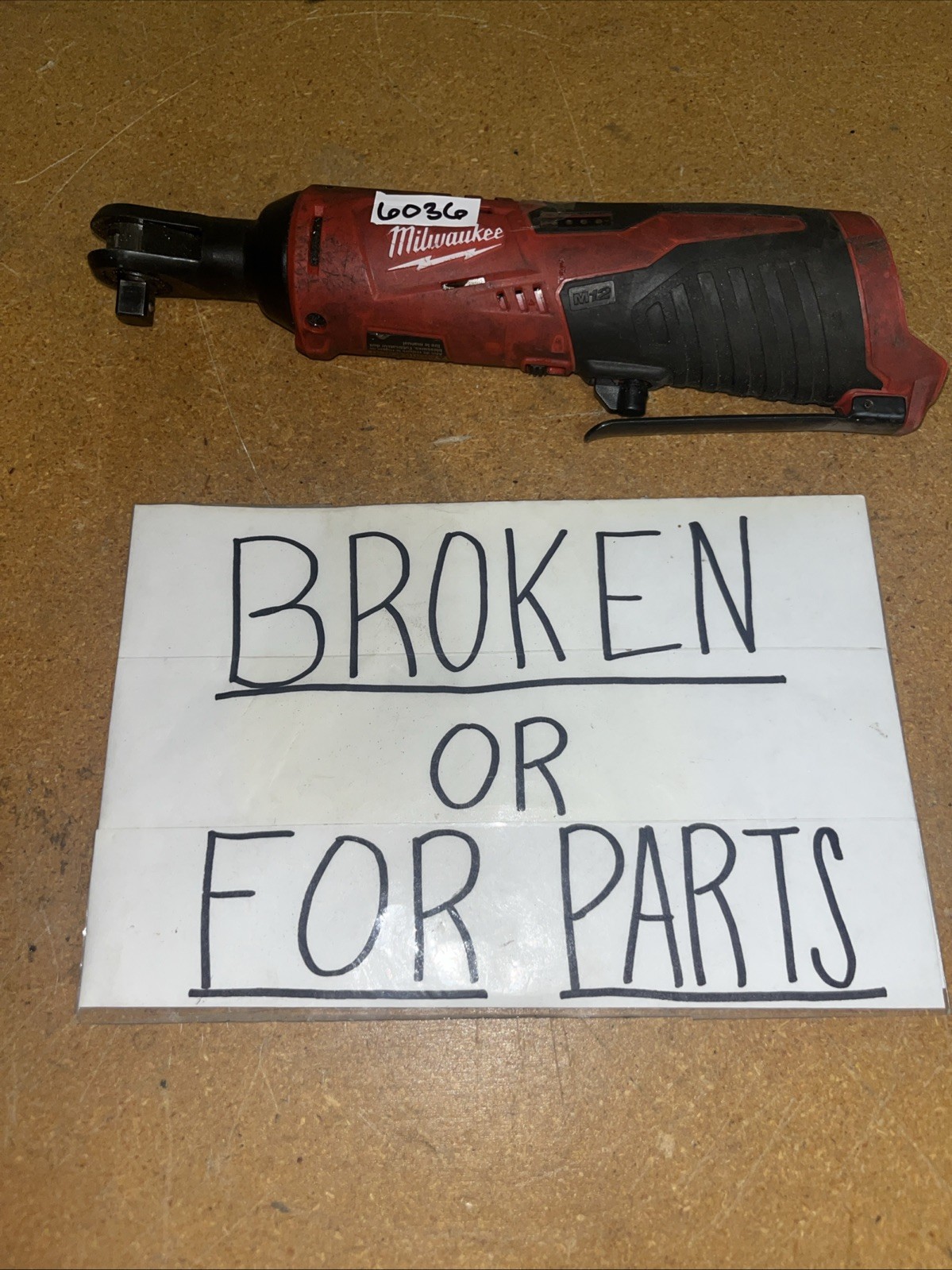 BROKEN Made In 2022 Milwaukee 2457-20 M12 12V 3/8&Prime; Inch Cordless Ratchet 6036