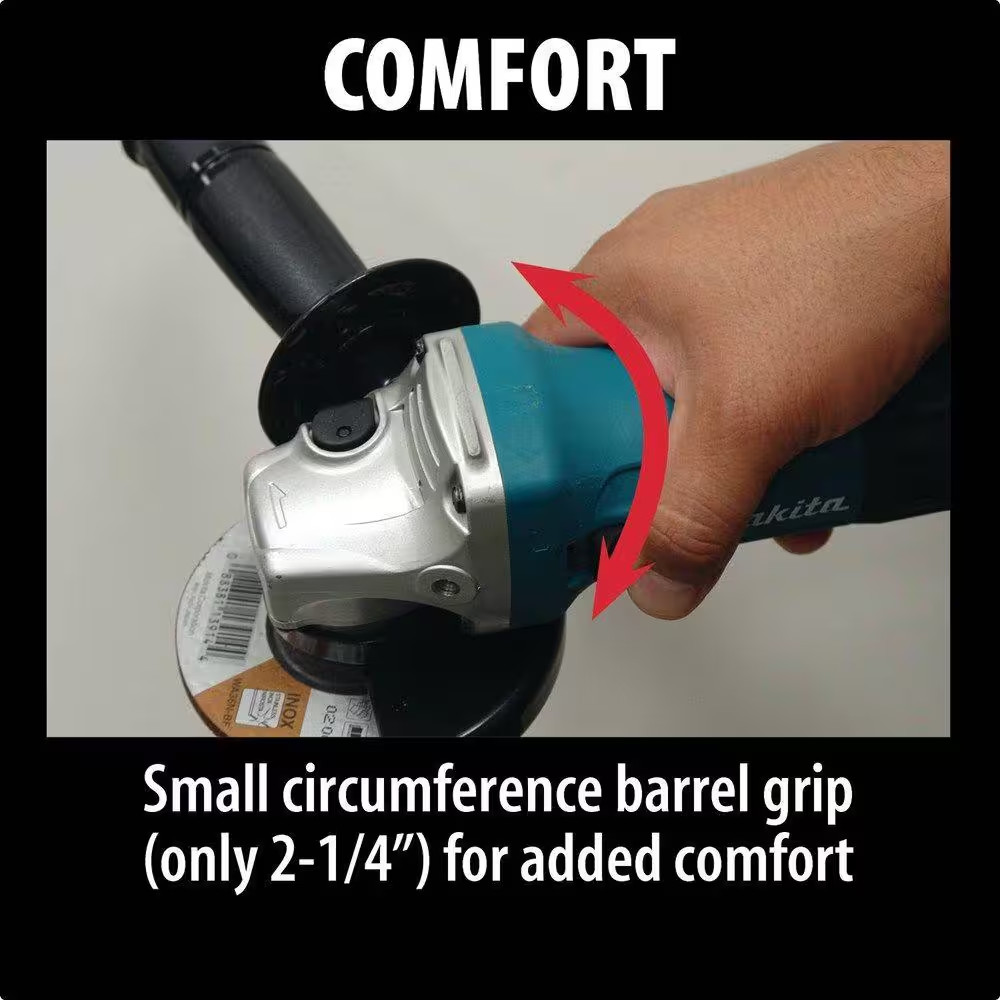6 Amp Corded 4 In. Lightweight Angle Grinder with Grinding Wheel, Wheel Guard Si