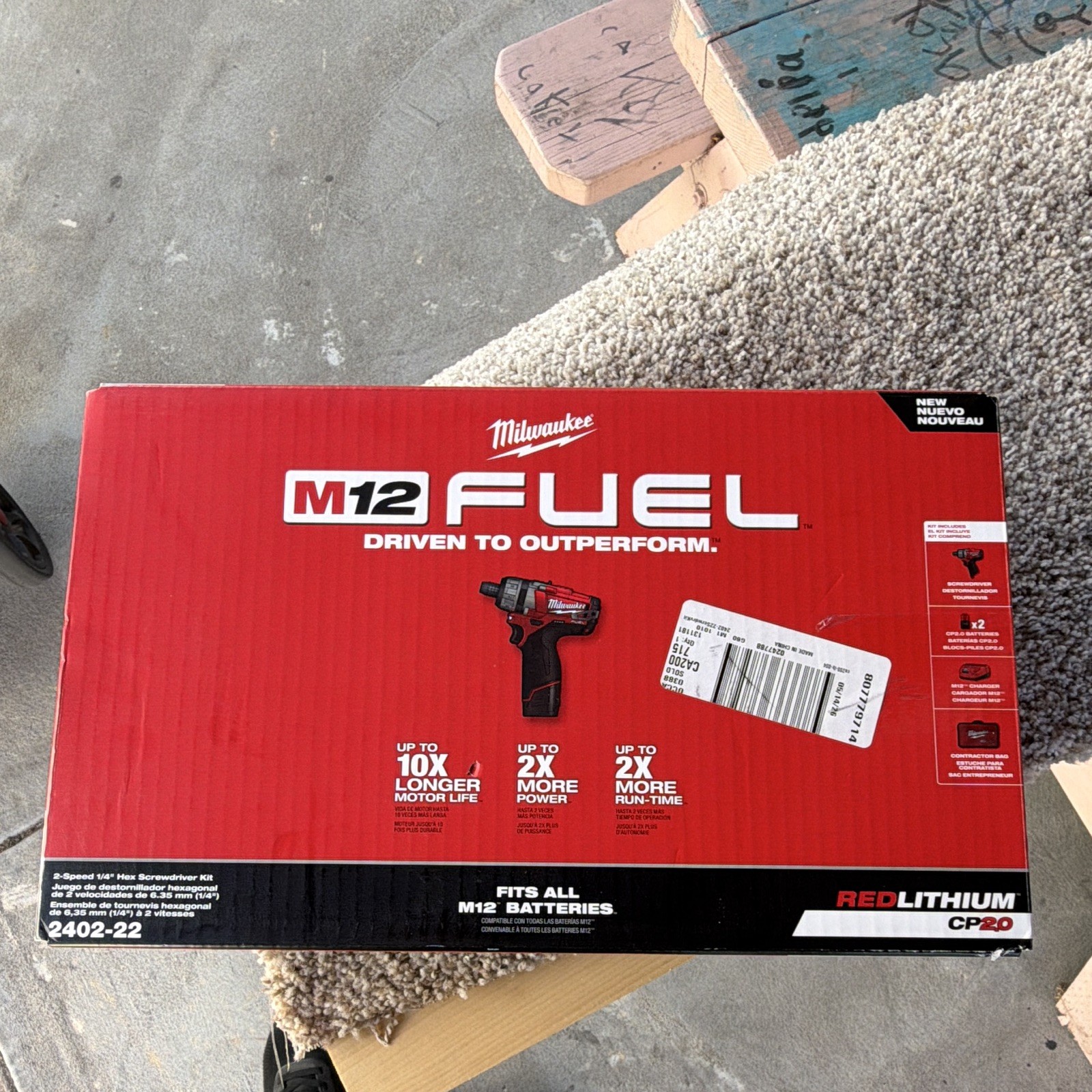 Milwaukee M12 FUEL 12V Brushless 1/4&Prime; Hex 2-Speed Kit w/2 2.0Ah,Chg,Case