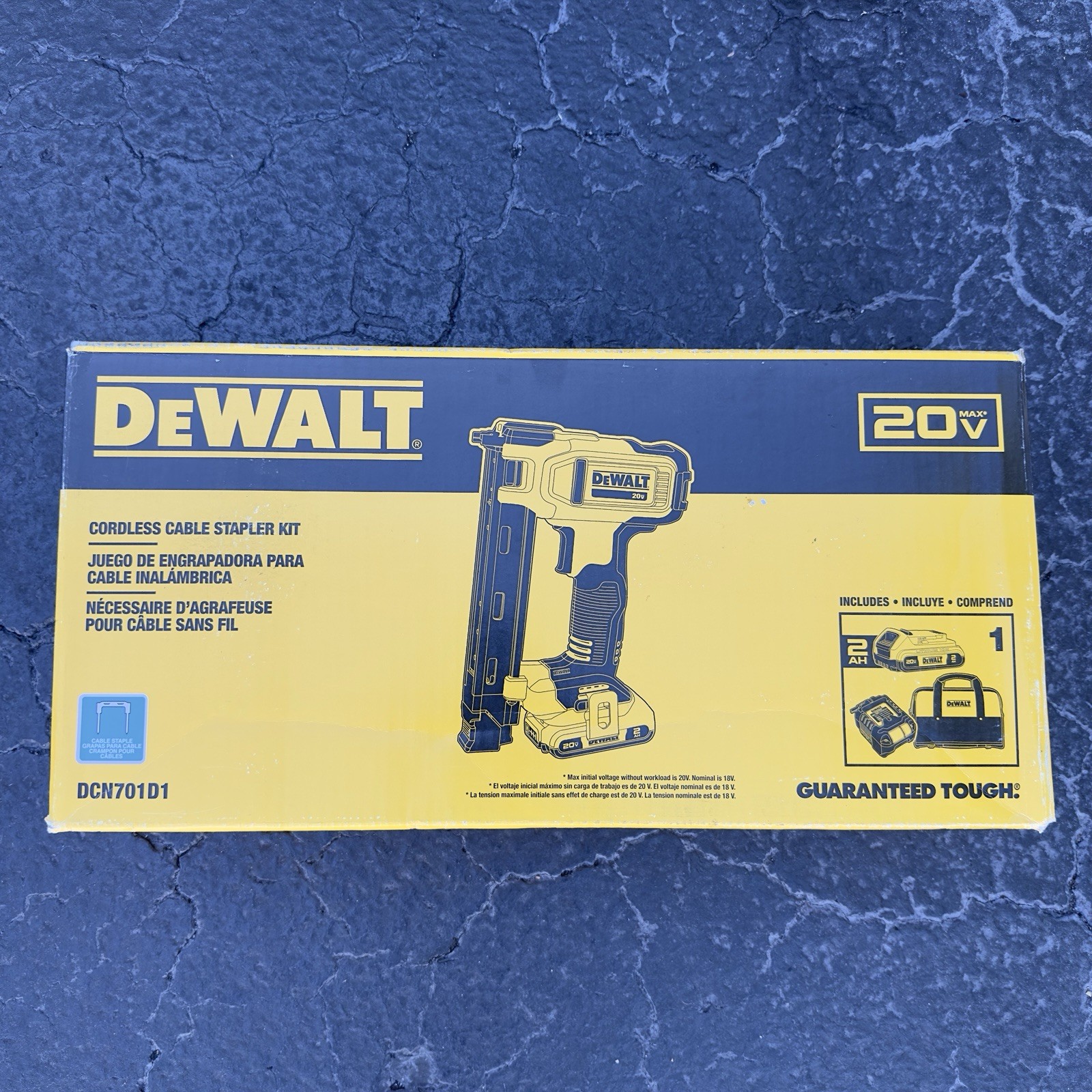 20V MAX Lithium-Ion Cordless Cable Stapler with 2.0Ah Battery, Charger and Bag