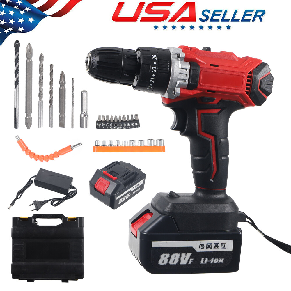 1/2 » Cordless Electric Impact Wrench Gun with Li-ion Battery High Power Driver