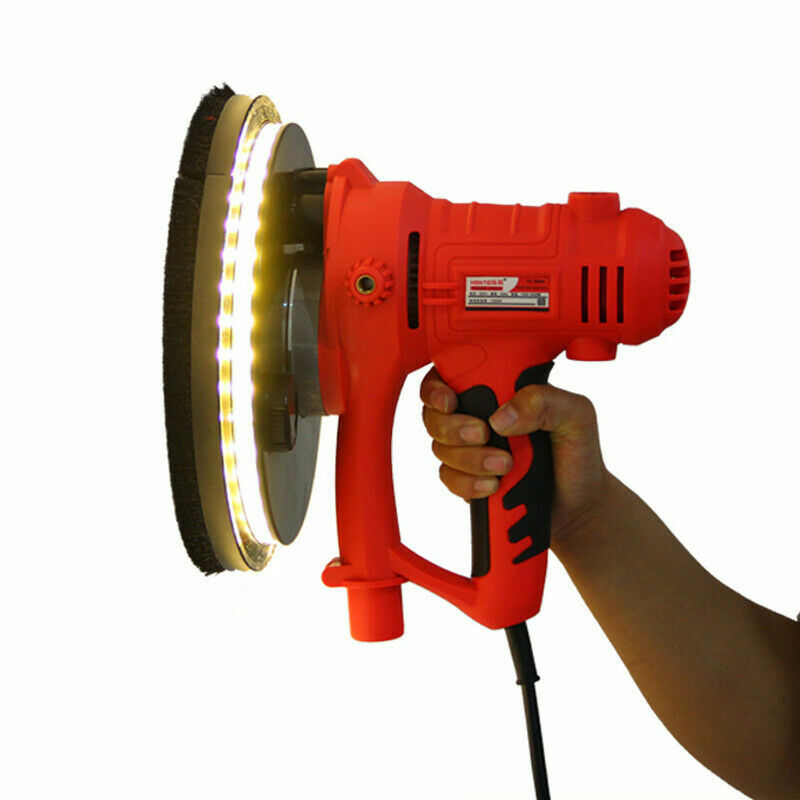 220V 1250W Electric Wall Polishing Machine Drywall Sander w/LED Light+Vacuum Bag