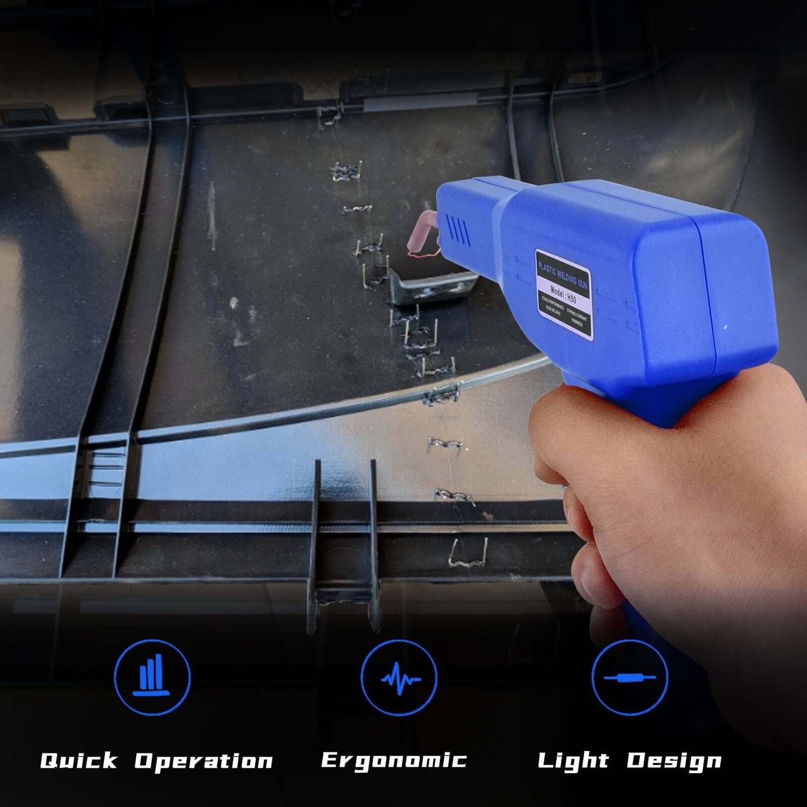 Hot Stapler Plastic Welder Kit – 1200PCS Rust-Proof Staples, LED, Ergonomic Grip