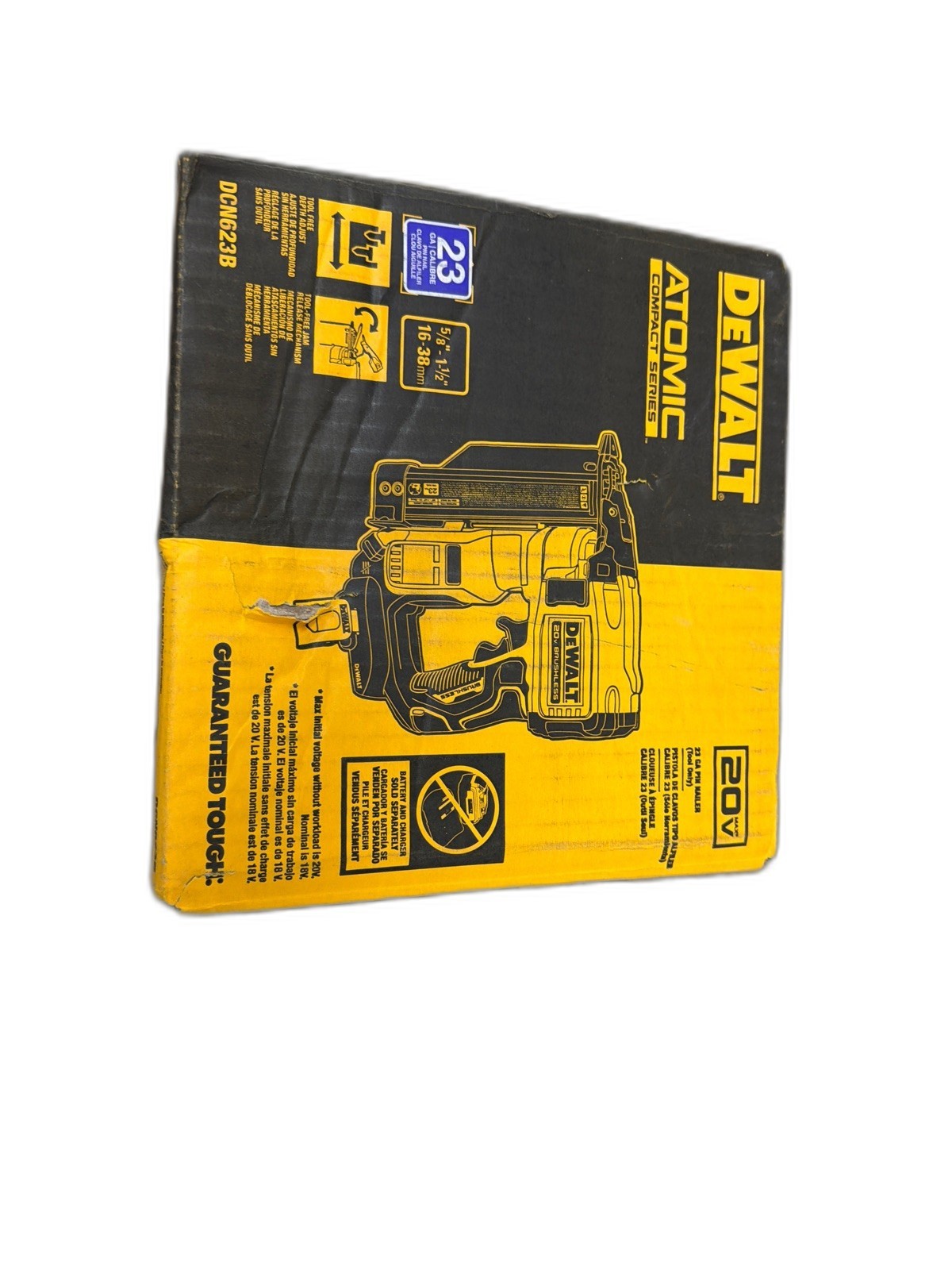 DEWALT ATOMIC 20V MAX Lithium Ion Cordless 23 Gauge Pin Nailer Tool Only