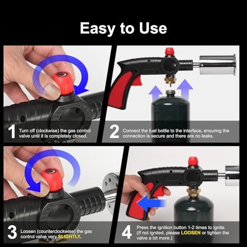 Heavy Duty Propane Torch 3272°F – Professional Multi-Use Torch with Adjustable F