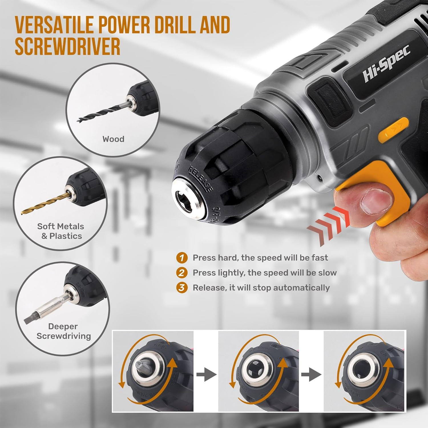 USB Rechargeable Cordless Drill Driver 8v 10nm 800rpm LED Bit Set Wall Hanging