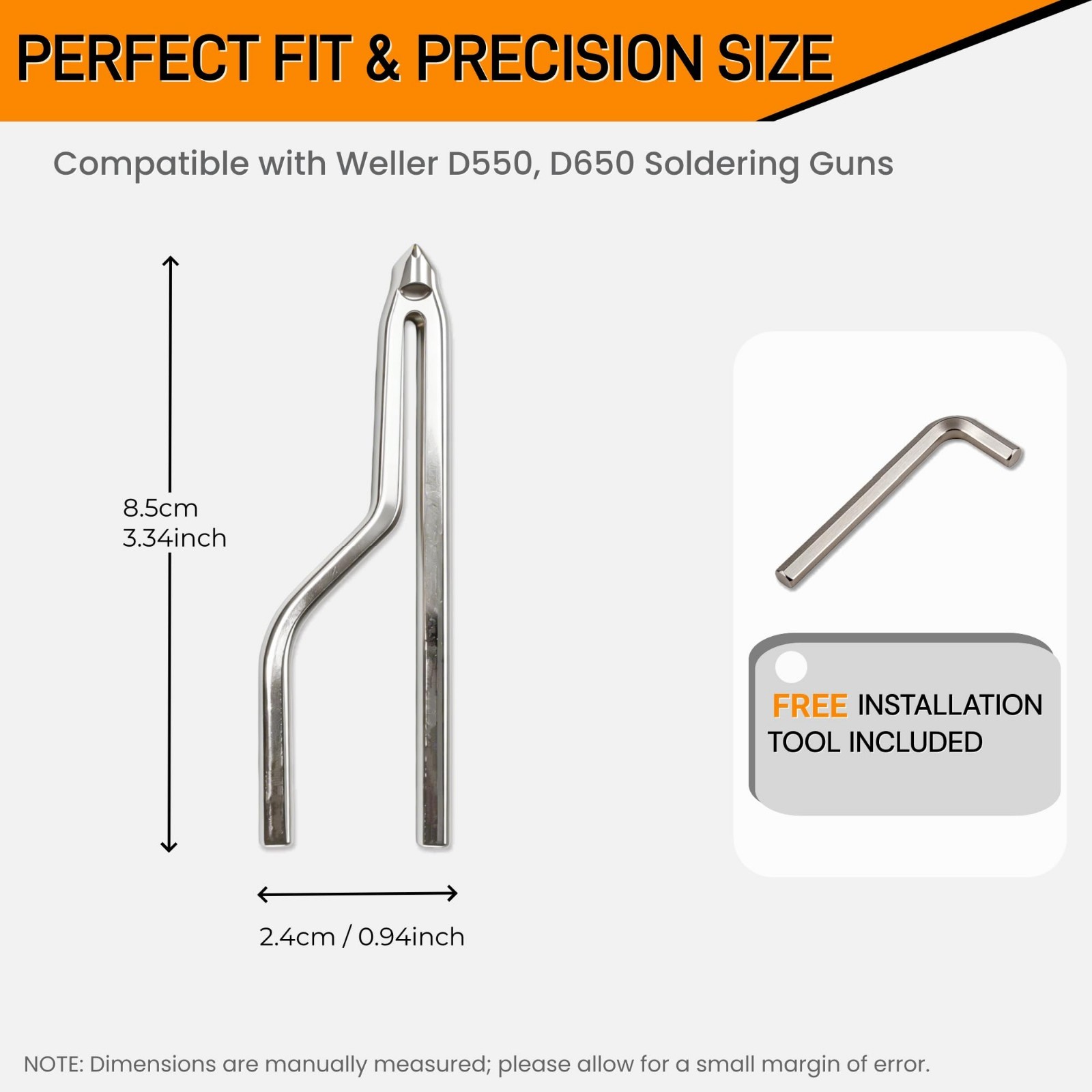 5.5mm Solder Tip Replacement for Weller D550 D650 Guns, Copper Tips for Electron