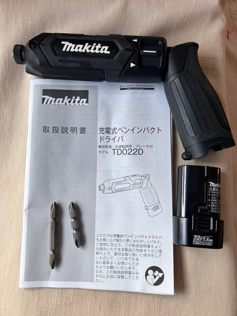 Makita / TD022D Black 7.2V Pen Impact Driver BL0715 Manual 2 Bits Unused From JP