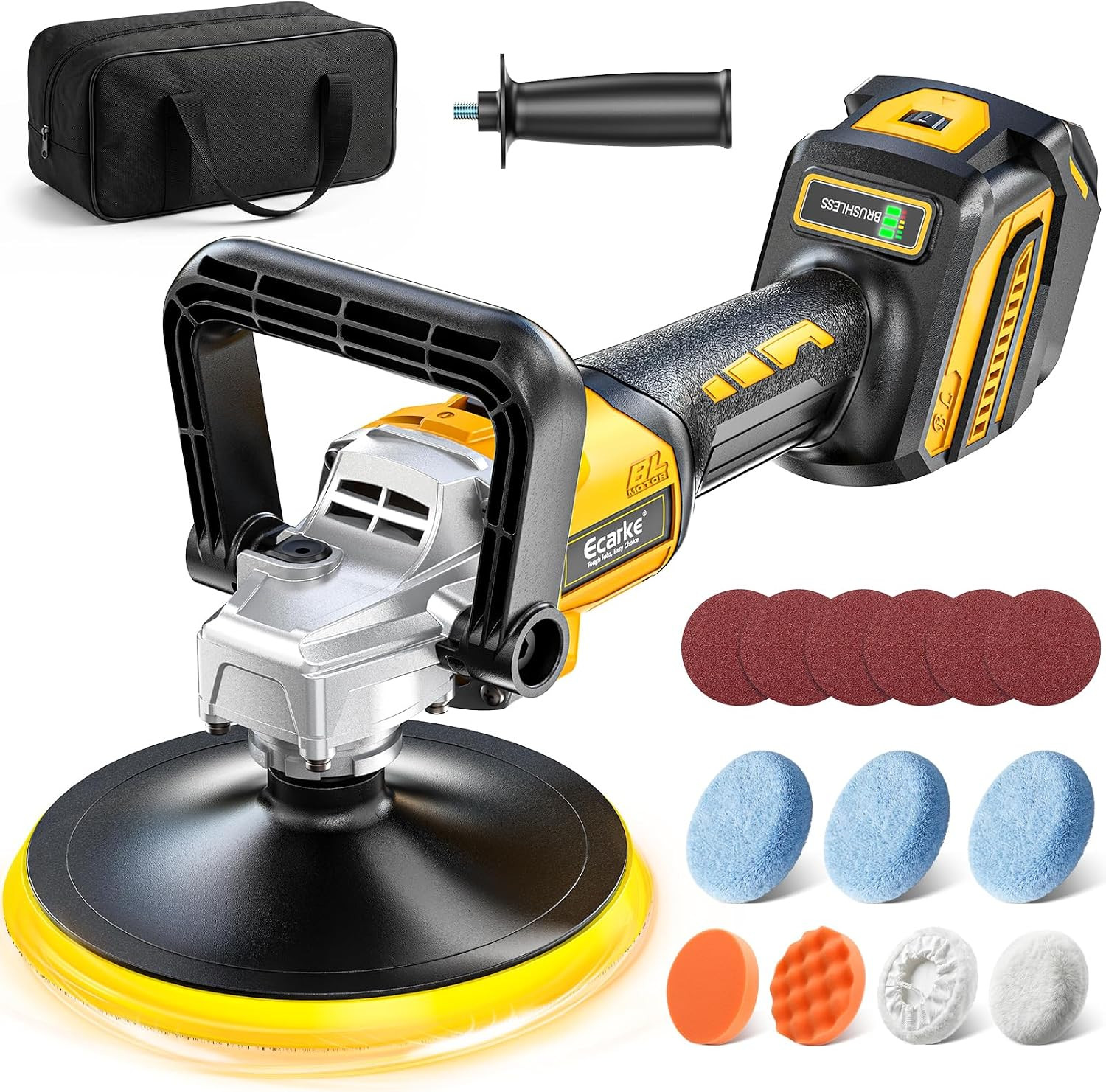 Cordless Car Buffer Polisher Kit Compatible with Dewalt 20V Battery(Tool Only),