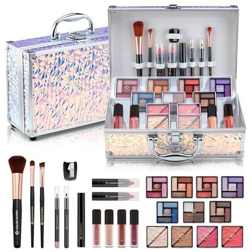 Color Nymph Makeup Kit 35-Color Eyeshadow Blush Lipstick Mascara W/ Travel Case