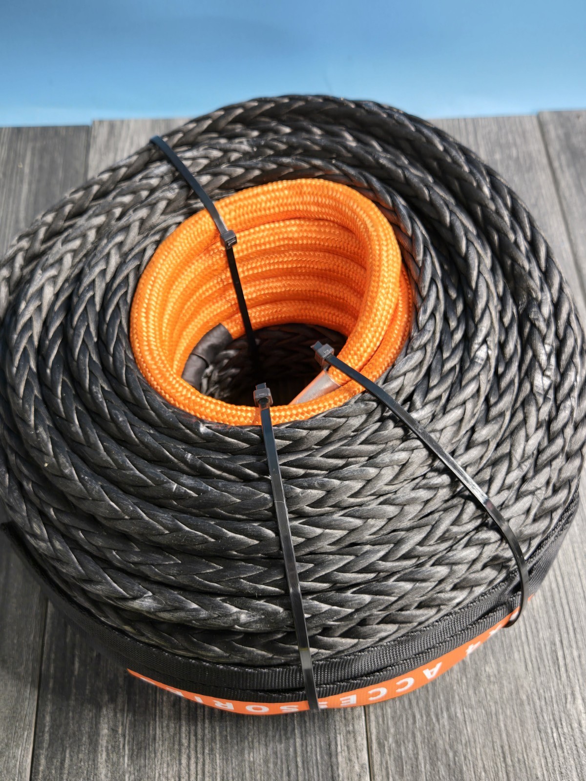 1/2in x 92ft, 31500Lbs BSR, for 12000Lbs winch Gray, Rope for SUV & Truck