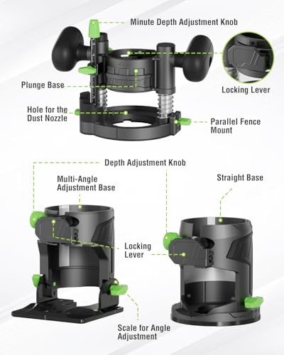 WORKPRO 20V CORDLESS COMPACT ROUTER KIT VARIABLE SPEEDS – GREEN