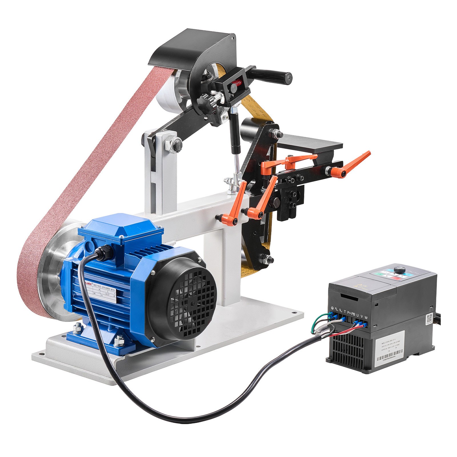 Belt Grinder 2&Prime; x 82&Prime; Complete Chassis with 2HP Motor & VFD Combo