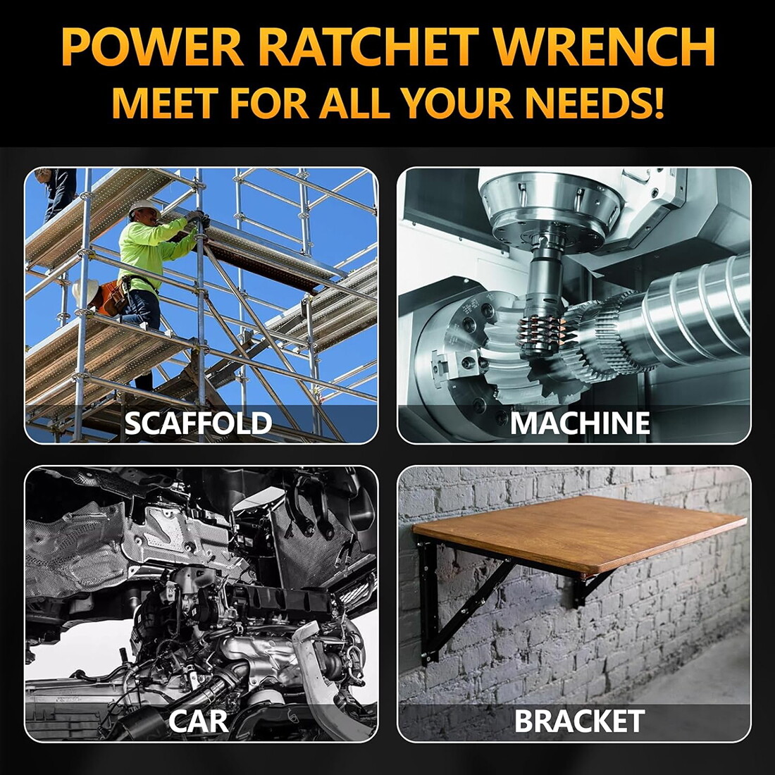 Cordless Ratchet Wrench Compatible DEWALT 20V MAX Battery 3/8&Prime; & 1/4&Prime; 65 Ft-lbs