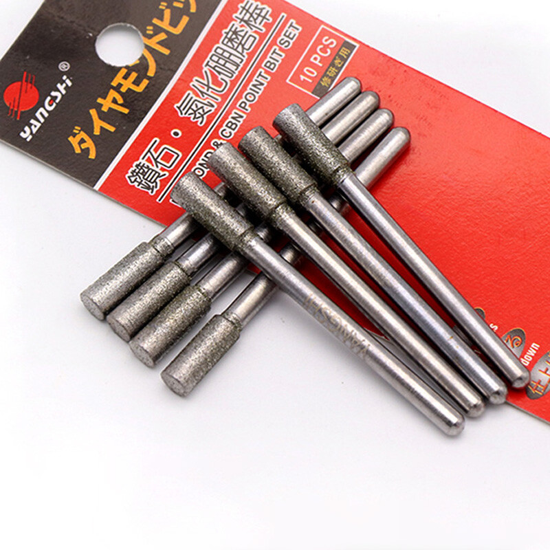 1-10mm Diamond & CBN Burrs Extra Long Cylinder Grinding Bit For Dremel Engraving
