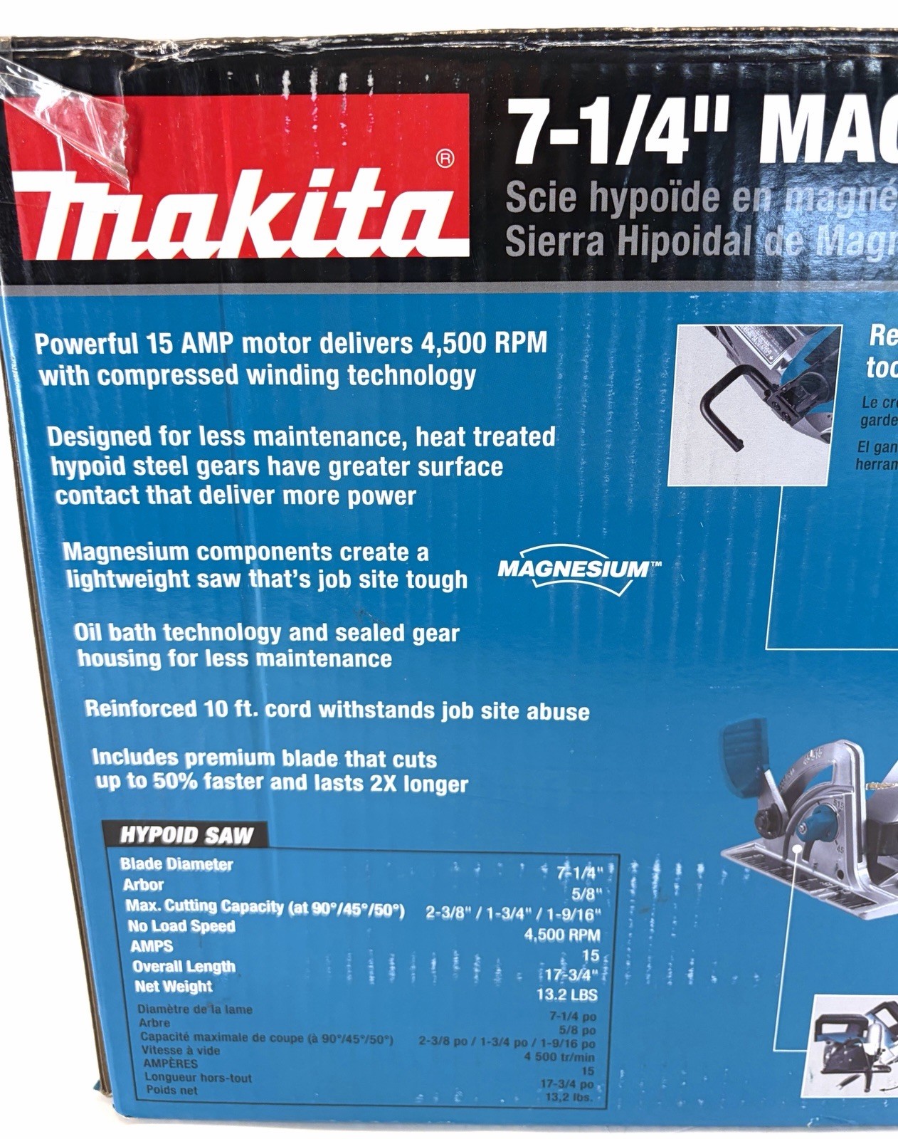 Makita 7 1/4 in Magnesium Hypoid Corded Saw W/ 24 Tooth Blade Model 5377MG