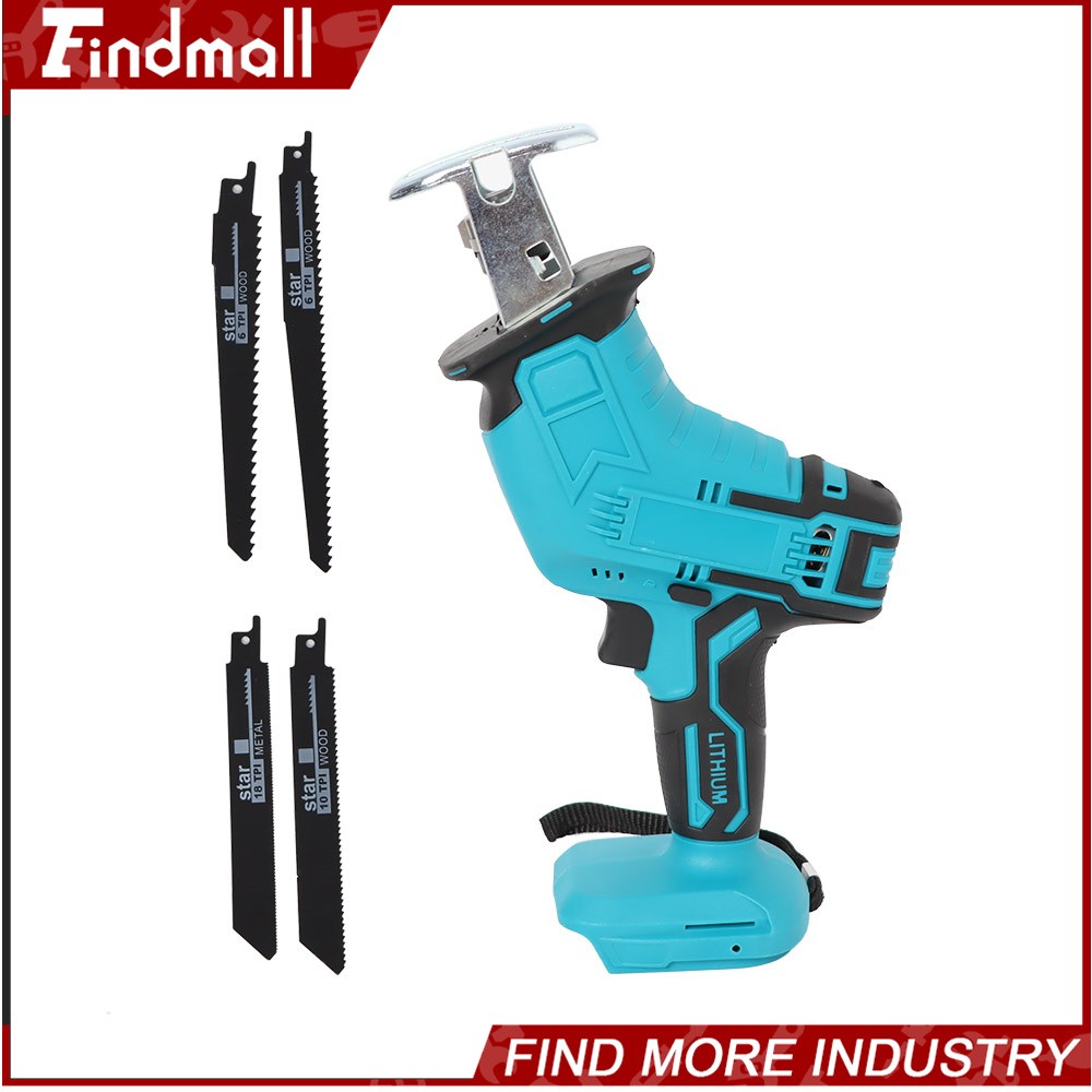 Findmall Electric Reciprocating Saw For Makita 18V Battery Cordless 4 Blade