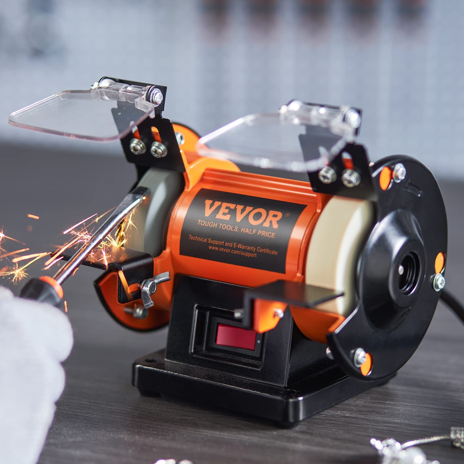 VEVOR Bench Buffer Polisher, Grinder Polishing & Class, Black