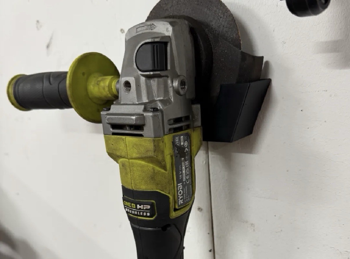 Angle Grinder Wall Mount Holder Compatible With Ryobi 18V Garage Tool Organizer