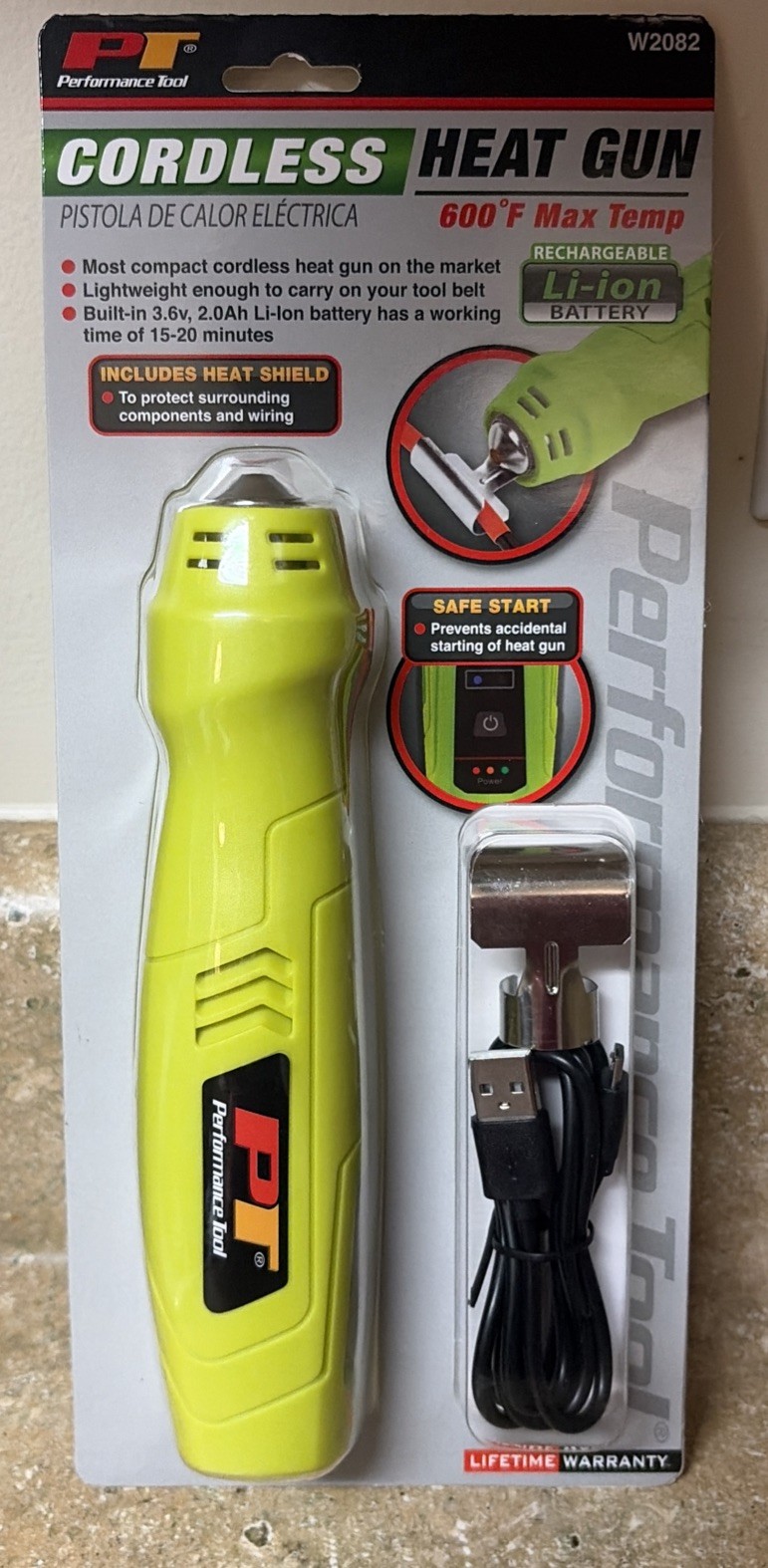 Wilmar W2082 Cordless Heat Gun Rechargeable Performance Tool 600° Max Temp