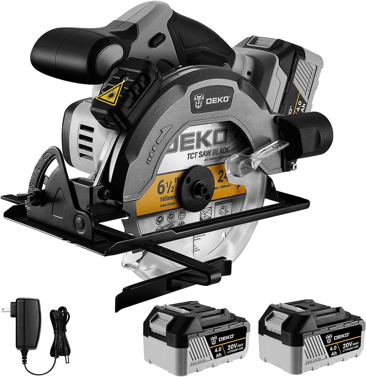 DEKOPRO 20V Cordless Circular Saw, 6-1/2-Inch Blade, 4500 RPM Circular Saw Cordl