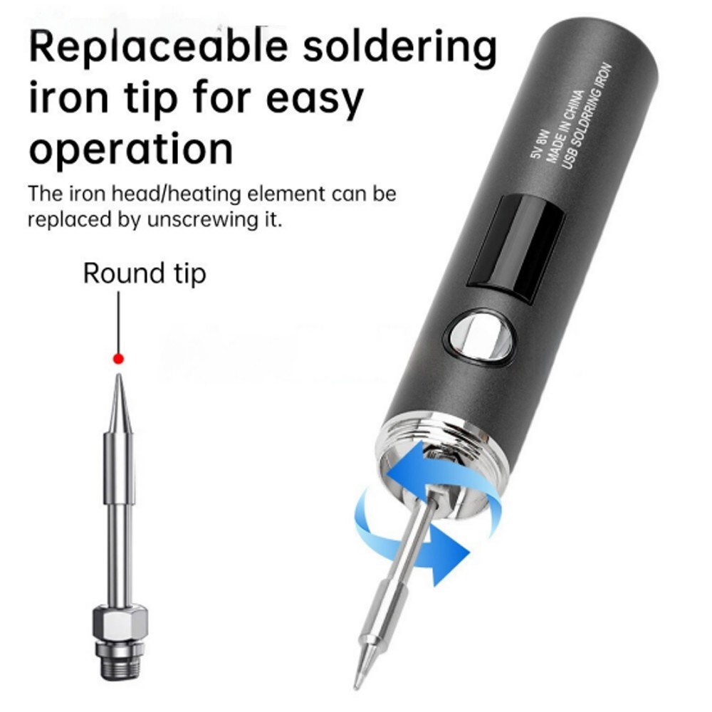 1400mAh Cordless Soldering Iron Kit USB Rechargeable 5 Temperature Adjustable