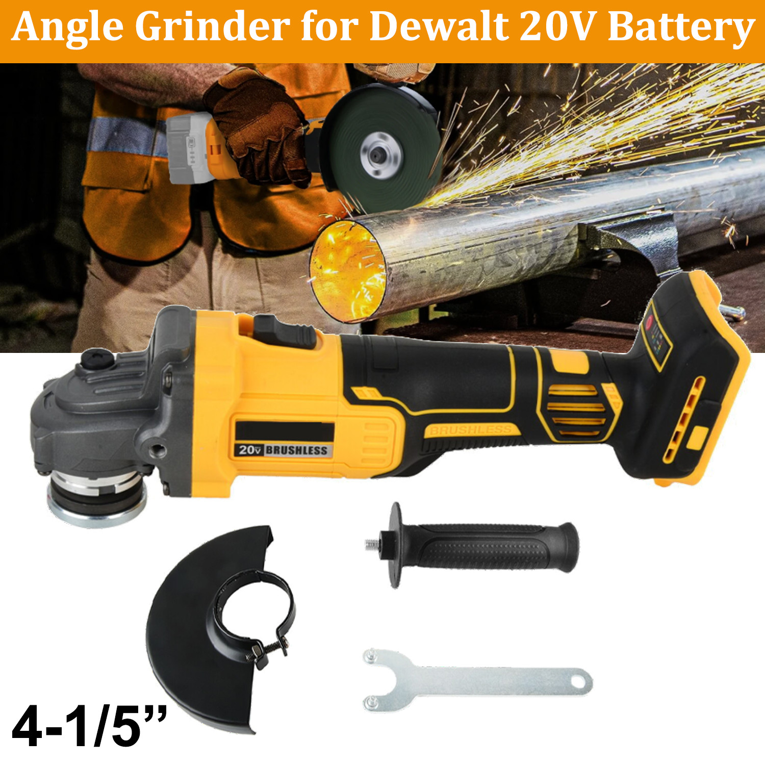 Cordless Cut Off Tool 4-1/5&Prime;Angle Grinder For Dewalt 20 Volt Max Battery 9000RPM