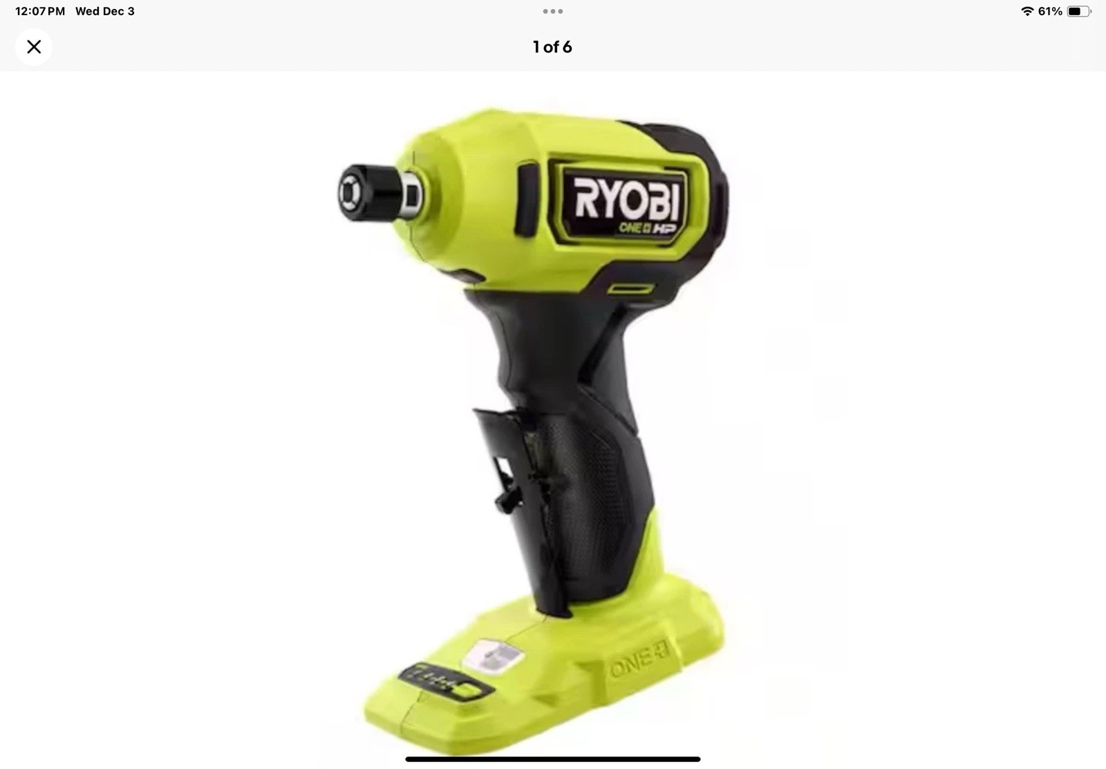Ryobi 18V 1/4 in. Right Angle Die Grinder PSBDG01K1 TOOL ONLY NEW