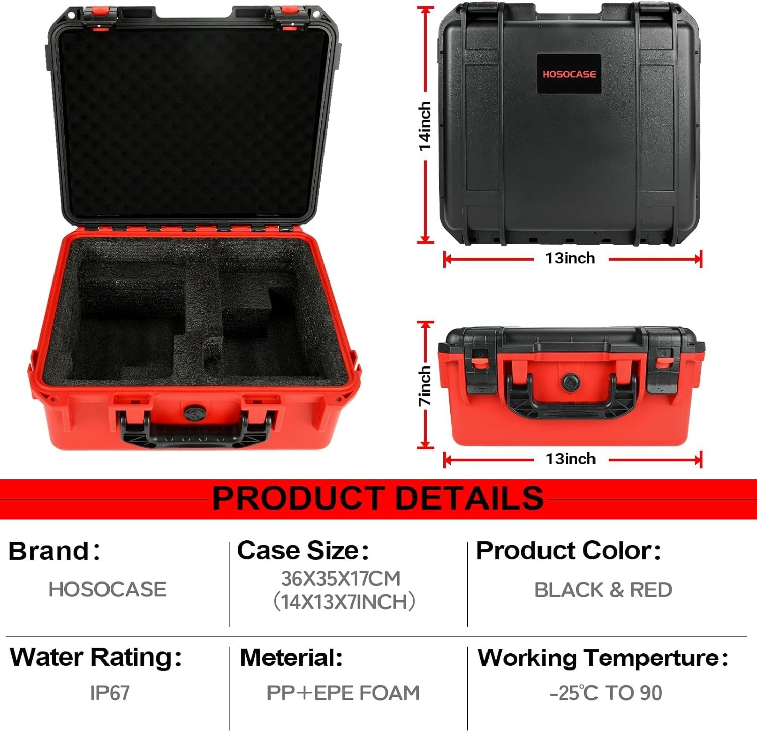 Milwaukee M18 Tool Case for Impact Drill & Charger – Red & Black Storage Box
